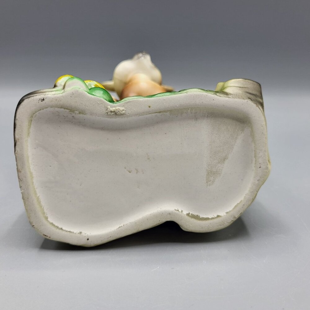 Vintage MCM Bambi Deer Vase Kitchy Planter Deer & Mushrooms Ceramic Table Decor - Picture 9 of 16